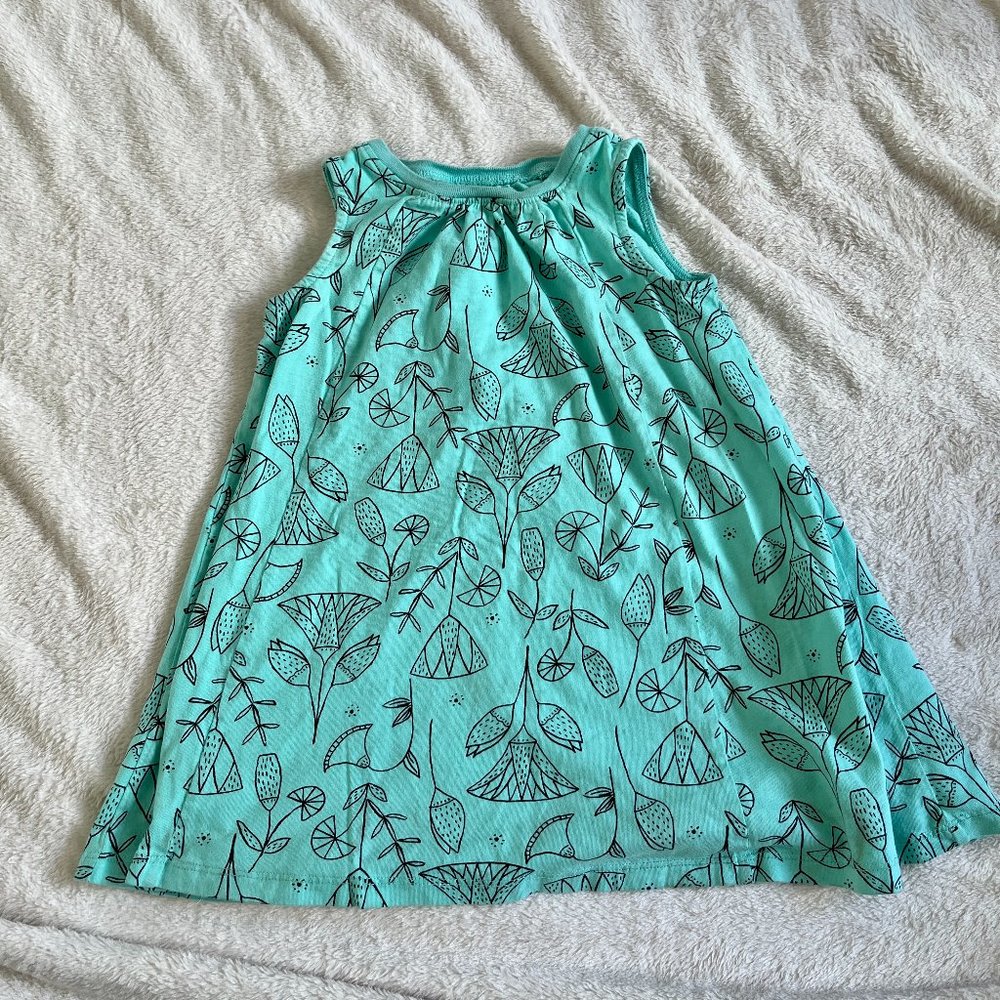 Tea Collection // teal print trapeze dress // size 3 // GUC